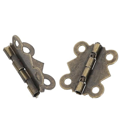 20 Pcs Small Hinges for Crafts, Tiny Hinges Antique Small Butterfly Hinge