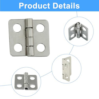 50 Pcs Mini Hinges 13 x 12mm with Screws, Silver - color: Silver, size: 13 x 12mm,50pcs