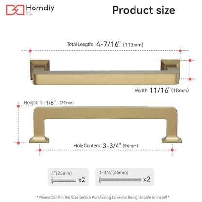 homdiy 30 Pack 3-3/4 Inch Champagne Bronze Cabinet Pulls, Solid Heavy-Duty Zinc Alloy Kitchen Handles, Gold Cabinet Handles Modern Square Drawer Pulls for Cupboard, Dresser, Wardrobe - color: Champagne Bronze, size: 3-3/4" Hole Center