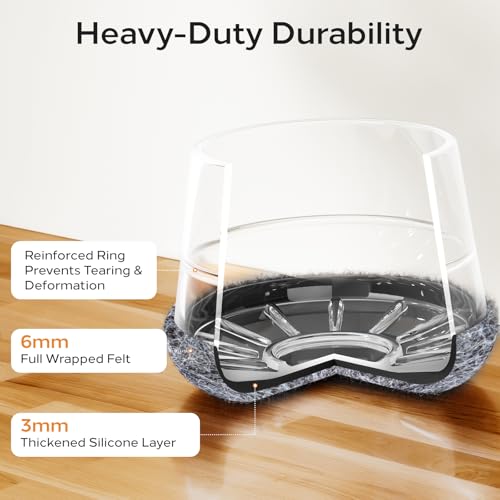 24 PCS Silicone Chair Leg Floor Protectors Extra Small(0.6"-0.8") Rubber Felt Furniture Pads Chair Legs Caps/Covers for Hardwood Floors, Tile from Scratches & Reduce Noise - Round, Grey - size: Extra Small(0.6"-0.8")
