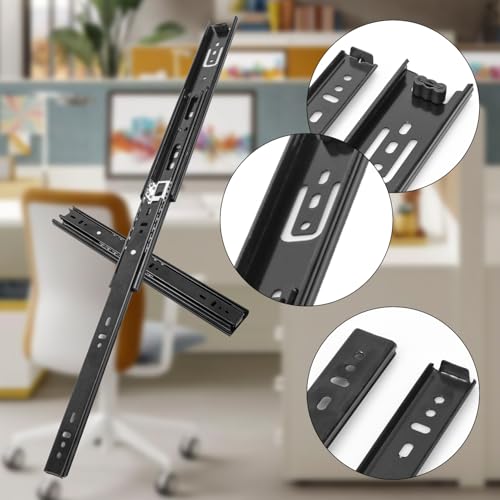 8 Pairs 12 Inch Black Full Extension Drawer Slides, Side Mount Drawer Slides with Screw, Ball Bearing File Cabinet Rails for Kitchen and Office Cabinet - size: 8 Pairs 12 Inch