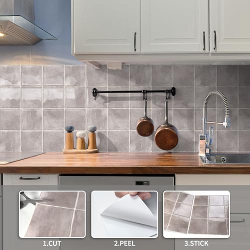 10 Sheet Thicker Peel and Stick Backsplash Tile, 12"x12" 3D Self Adhesive Square Mosaic Subway Checkered Vinyl Backsplash Stick on Wall Tiles for Bathroom, Kitchen, Living Room (10, Pink) - color: Pink