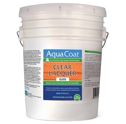 Aqua Coat Clear Lacquer - Gloss (5 Gallon), Self-Cross-Linking, - style: 5 gallon