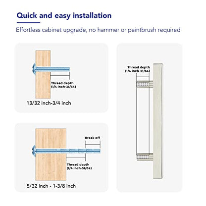Brushed Nickel Cabinet Handles Drawer Pulls 3.75 Inch CC 10 Pack - color: Brushed Nickel Square T-Shaped, size: 3-3/4" Hole Center
