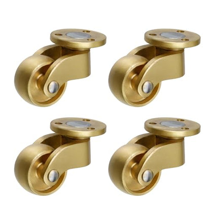 Semetall 1-Inch Solid Brass Swivel Caster for All Floor Mat Set of 4 - style: A-163