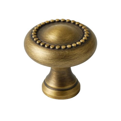 2 Pack Solid Brass Cabinet Knobs, Antique Drawer Knobs, Antique Brass Cabinet Knobs for Kitchen, Bathroom, and Furniture - size: Knob-H