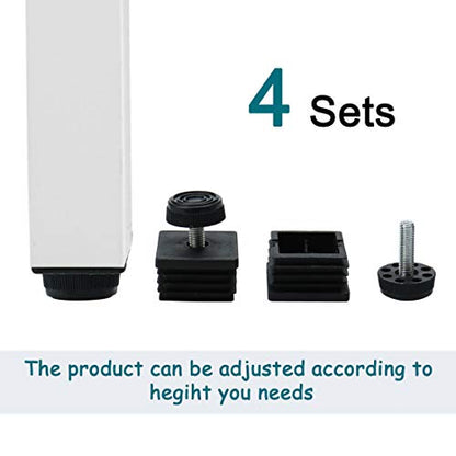 uxcell Leveling Feet 38 x 38mm Square Inserts Kit Furniture Glide Adjuster 4 Sets
