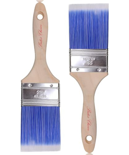 Bates Paint Brushes, 2.5-Inch, 2 Pack, Treated Wood Handle for Walls, Furniture, and Staining - color: Wood Handle, size: 2 Pack, 2.5"