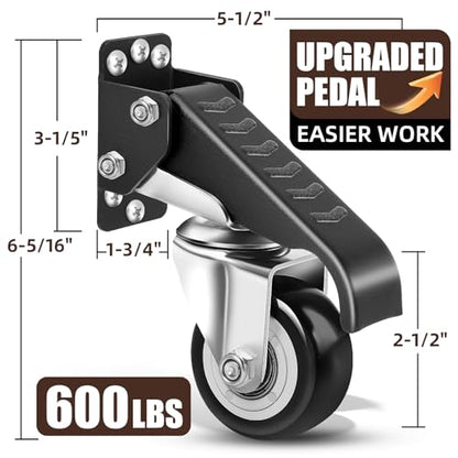 SPACECARE Workbench Casters kit 600Lbs Quick Release 2 Mounting Options 4P - style: 600 LBS