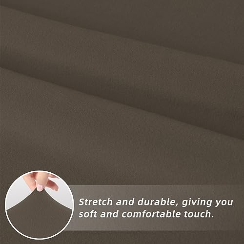 Easy-Going Stretch Dining Room Chair Slipcovers Set of 4, Taupe - color: Taupe