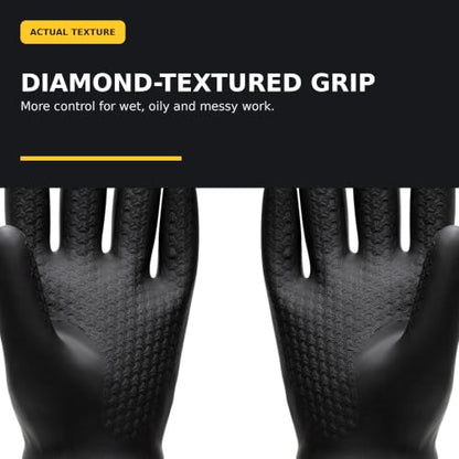 Heavy Duty Chemical Resistant Rubber Gloves (1 Pair) - Extra Long Cleaning & Industrial Work Gloves, Acids & Solvents - size: Large
