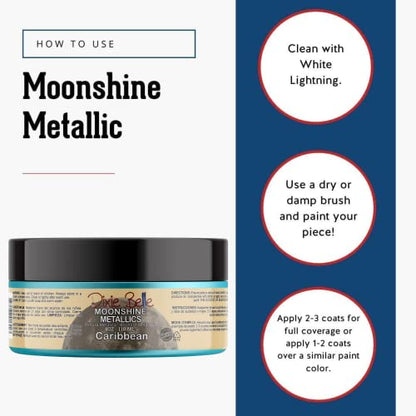 Dixie Belle Paint Company Moonshine Metallics - Caribbean (4oz) - color: Caribbean, style: 4 Fl Oz (Pack of 1)