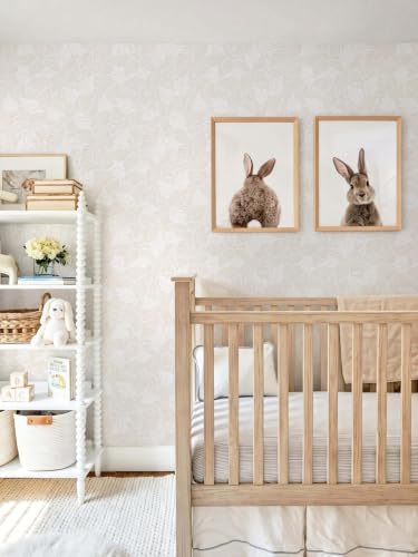 Dimoon Peel and Stick Wallpaper Beige Geometric Contact Paper for Bathroom Kitchen Striped Botanical Stick on Wall Paper Leaf Boho Removable Wallpaper Renter Friendly Vinyl Waterproof 17.3''x197'' - color: Beige and White, size: 17.3" x 197"