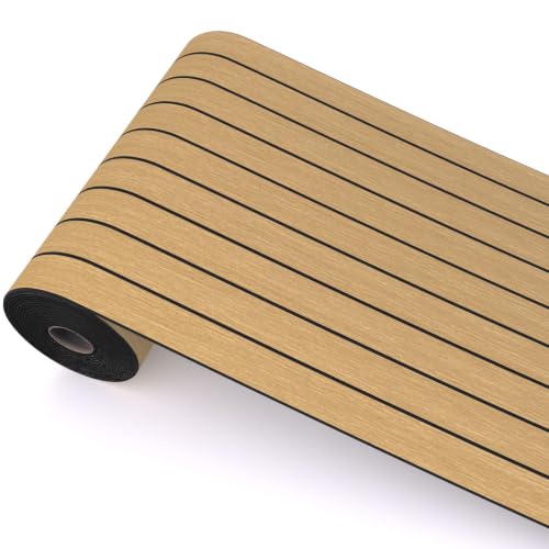 Peel and Stick Wood Slat Wall Panels, Yellow Wood, 118 x 15.7 in - color: Yellow Wood Grain, size: 15.7" x 118"