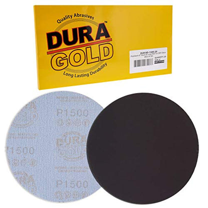 Dura-Gold 6" Wet or Dry Sanding Discs, 1500 Grit (Box of 20), Hook & Loop - size: 1500-Grit