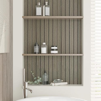 Dark Brown 3D Wood Slat Wall Panel Wallpaper Peel and Stick - color: Dark Brown