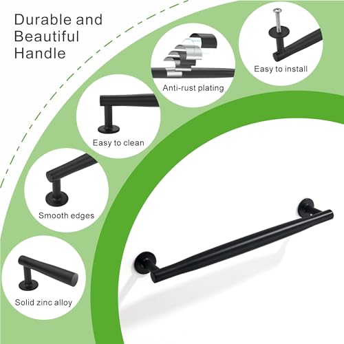 SAILING 10 Pack Cabinet Handles-5"/128mm Matte Black Cabinet Pulls for Kitchen Bathroom Living Room Bedroom Modern Drawer Handles - color: Matte Black, size: 5"(128mm) Hole Center-10Pcs