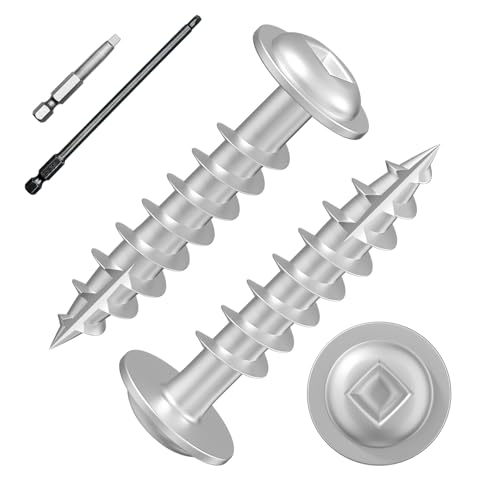 Wensilon Pocket Hole Screws, #8 x 1, Square Drive, White, 1lbs 165pcs - color: Silver, size: 8*1"