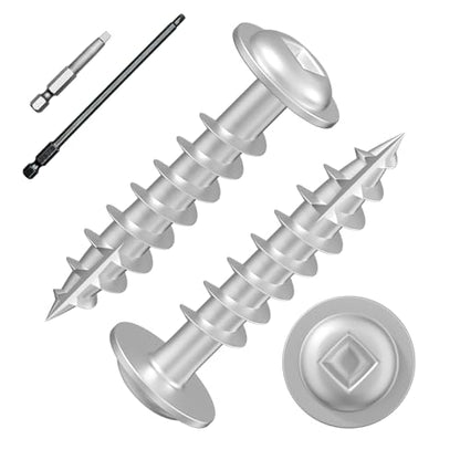 Wensilon Pocket Hole Screws, #8 x 1, Square Drive, White, 1lbs 165pcs - color: Silver, size: 8*1"
