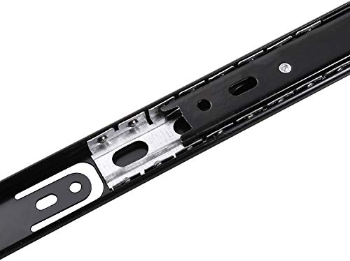 2 Sections Metal Drawer Slide Rail Tracks Ball Bearing Slides Side Mount Type (11 Inch, Black)
