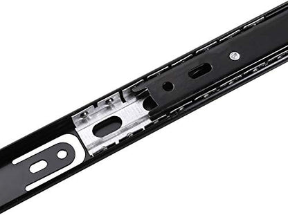 2 Sections Metal Drawer Slide Rail Tracks Ball Bearing Slides Side Mount Type (11 Inch, Black)