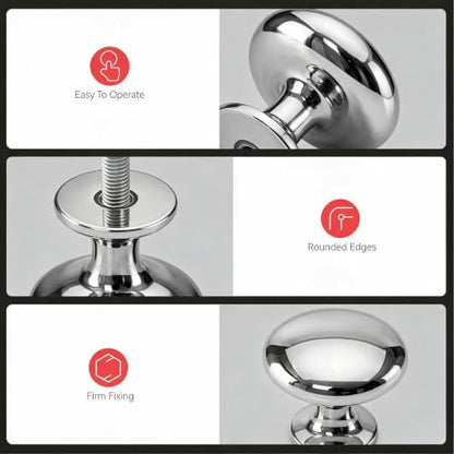 homdiy 30 Pack Polished Chrome Round Solid Zinc Alloy Cabinet Knobs - color: Polished Chrome