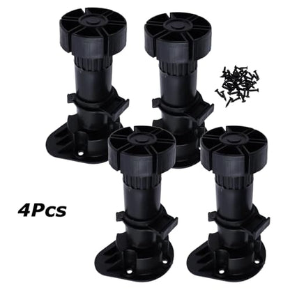 Adjustable Cabinet Levelers, 3.9-5 Inch, Black, 4Pcs - size: 3.92-5 Inch