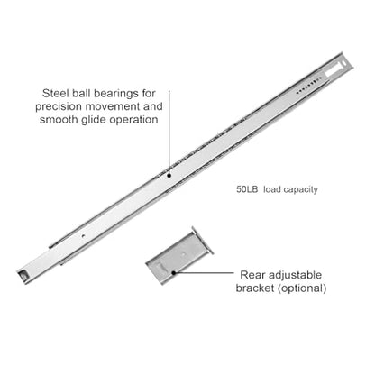 LONTAN 1 Pcs Center Mount Drawer Slides 12 Inch Bottom Mount Drawer Rails - size: 12 Inch