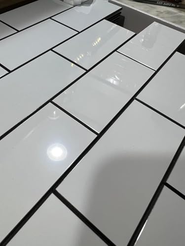 STICKGOO Peel and Stick Backsplash on Subway Tile, Polished White - color: White