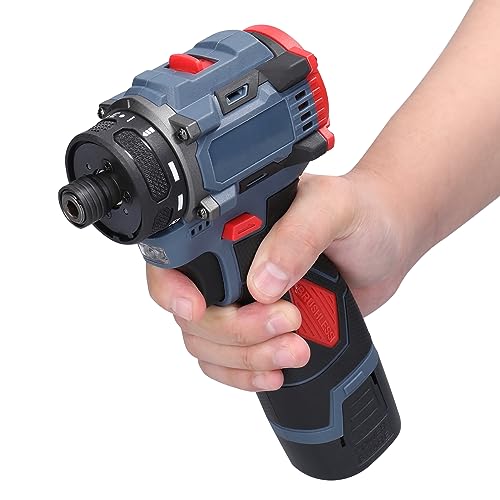 Dioche Electric Screwdriver 16.8V Multi Function Brushless Cordless Impact Screwdriver (2pcs Batteries US Plug)