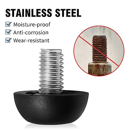 24 PCS 8mm x 1.25 M8 Project Adjustable Outdoor Furniture Leg Levelers, Screw in Leg Levelers Replacement Outdoor Patio, Stainless Steel Screw-in Patio Furniture Leveling Feet - color: 24pcs