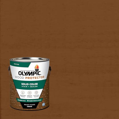 Olympic Wood Protector 1 gal. Cedar Solid Exterior Stain Plus Sealer in One - color: Cedar