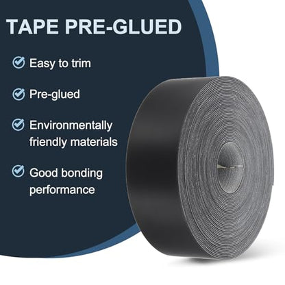 MECCANIXITY Black Edge Banding 50 ft x 2-5/32 Inch Veneer Tape Pre-glued Flexible Plywood Edge Banding with Hot Melt Adhesive for Furniture Restoration - size: 50 ft x 2-5/32 Inch