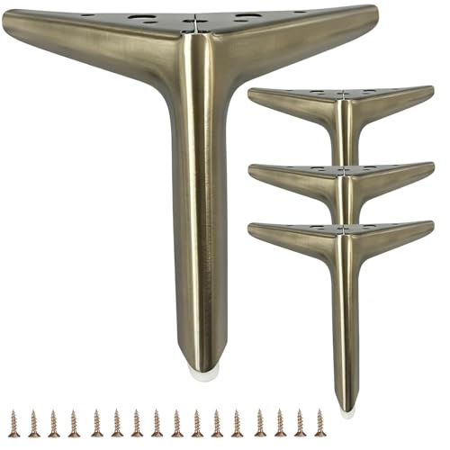 7 inch/18cm Brushed Bronze Color Metal Furniture Legs Set of 4 - color: Brushed Bronze, size: 7 inch