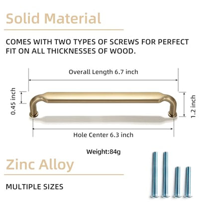 Goo-Ki 6 Pack 6-1/4 Inch （160mm） Hole Center Cabinet Pulls Champagne Bronze Zinc Alloy Kitchen Drawer Pulls Drawer Handles 6.7 Inch Length 2202-UBR-160 - color: Champagne Bronze, size: 6-1/4 Inch Hole Centers