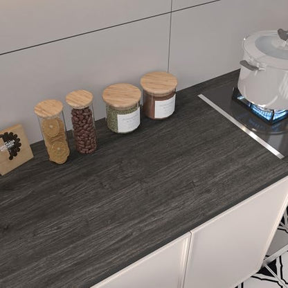 15.7"x354" Dark Brown Wallpaper Peel and Stick Wood Contact Paper Waterproof Removable Rustic Wood Vinyl Wrap for Countertops Kitchen Cabinets Bathroom Farmhouse Furniture Thicken Wood Laminate Sheets - color: Coffee, size: 15.7" x 354.3"