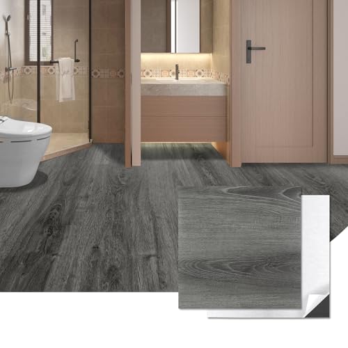 Art3d 30-Pack Peel and Stick Flooring Wood Planks, 12 x 12 in, Grey Oak - color: Grey Oak