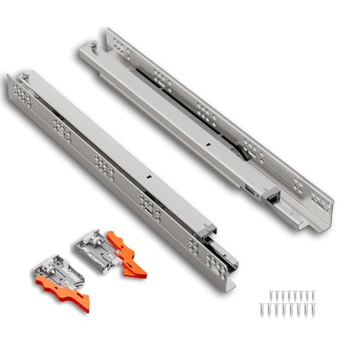 Undermount Drawer Slides 15 Inch, Push-Open Soft-Close, for 3/4 Inch Drawer Panels, 6 Pairs, Concealed Bottom Mount, 75 lb Capacity, 3D Adjustable, Cold-Rolled Steel - color: PUSH-OPEN SOFT-CLOSE, size: 15" 381MM
