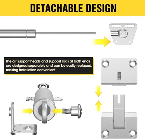 Drop Down Gas Struts 100N, Soft Close Cabinet Hinge, Silver 2 Pack - color: Silver