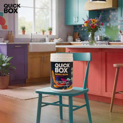 QUICKBOX® Cabinet Paint for Kitchen Cabinets & Furniture, Paint and Primer in One, No Sanding Required, Water-Based, Silk Matte Finish, Low VOC, 33.8 Fl Oz (1 Liter) (Seaweed Green) - color: Seaweed Green