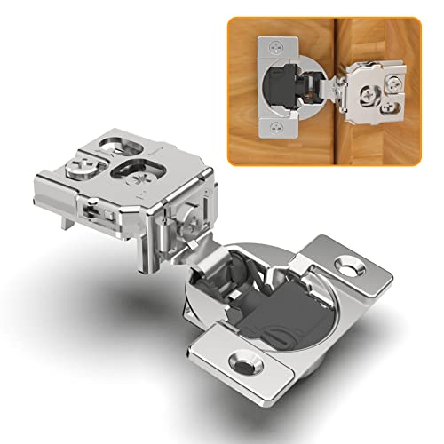 Chibery 60 Pack 1" Overlay 4D Soft Close Concealed Hinges for Face Frame Door, Adjustable Closing Speed, Smooth Slow Self Close Hinges, Satin Nickel, 105° Open Angle Stainless Steel Cabinet Hinges - color: 60 Pack, size: 1 inch Overlay