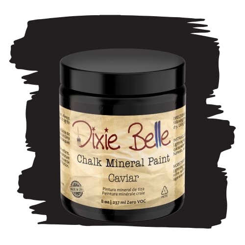 Dixie Belle Paint Company Chalk Mineral Paint - Caviar (8oz) - color: Caviar, size: 8 Fl Oz (Pack of 1)