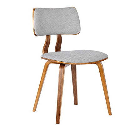 Armen Living Jaguar Mid-Century Dining Chair in Walnut Wood and Gray Fabric - Set of 6 - color: Gray/Walnut, size: Set of 6