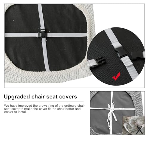 Genina Seat Covers for Dining Room Washable Chair Seat Slipcovers Set of 4 - color: White, size: 16-20in Not waterproof