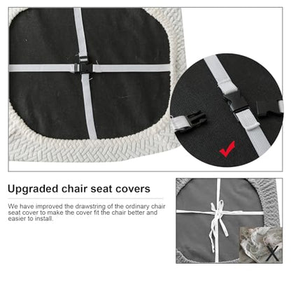 Genina Seat Covers for Dining Room Washable Chair Seat Slipcovers Set of 4 - color: White, size: 16-20in Not waterproof