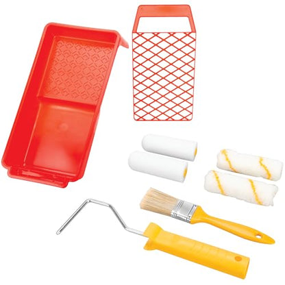 Performance Tool 1983 8-Piece Small Paint Roller, Brush and Tray Kit