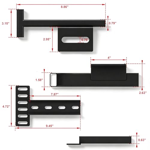 Headboard Brackets for Metal Bed Frame, Universal Adjustable Brackets for Headboard with Footboard Extension Kit Fit Twin Full Queen King, Mattress, Matte Black 2 Packs