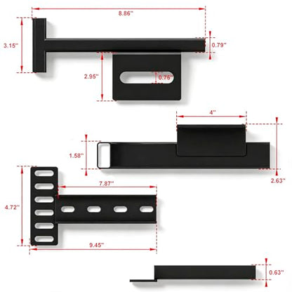 Headboard Brackets for Metal Bed Frame, Universal Adjustable Brackets for Headboard with Footboard Extension Kit Fit Twin Full Queen King, Mattress, Matte Black 2 Packs
