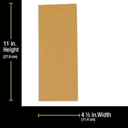 Dura-Gold Premium 1/2 Sheet Gold Sandpaper Sheets, 80 Grit (Box of 16) - size: 80-Grit
