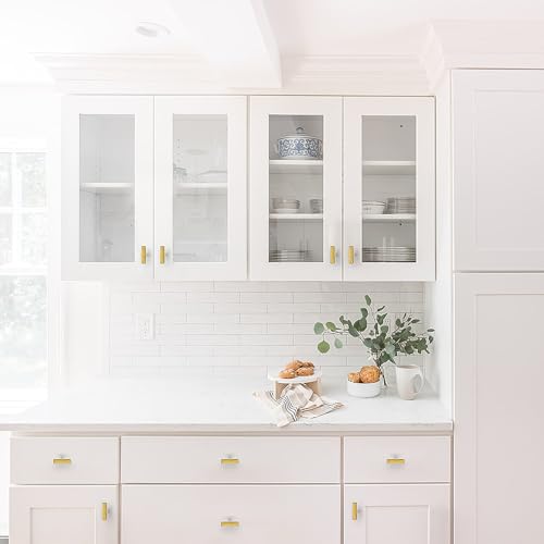 10 Pack Gold Cabinet Knobs 2 Inch Brushed Brass Square Drawer Knobs - color: Brushed Brass&square